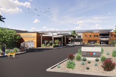 A rendering of the Arizona Humane Society Rob and Melani Walton Papago Park Campus, which is expected to be completed by mid-2023.